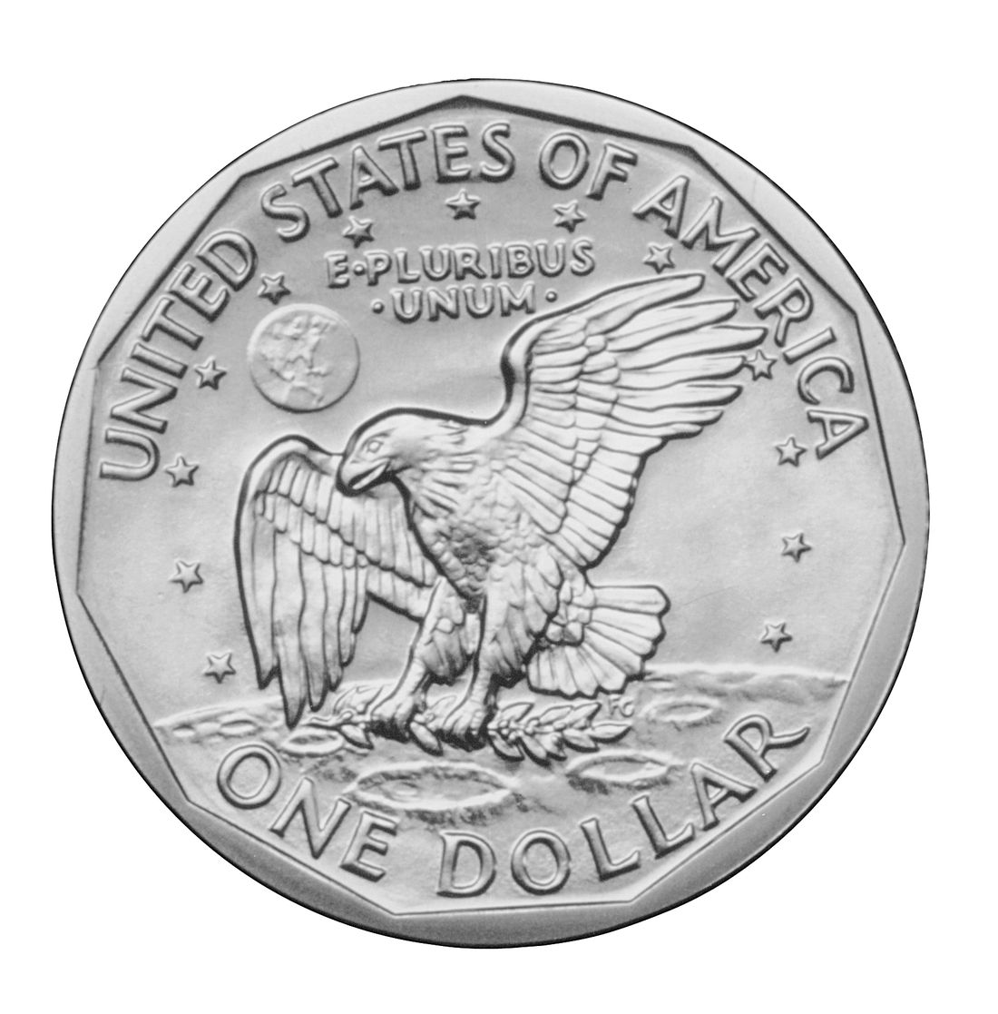 The reverse of a United States dollar coin