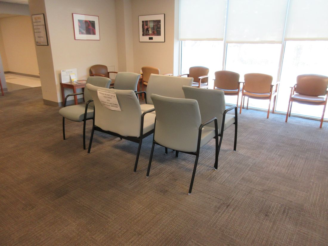 An empty clinic waiting room in New Orleans
